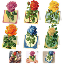 Load image into Gallery viewer, 6pcs Rose Diamond Painting Greeting Cards Handmade Diamond Art Cards for Adults