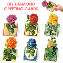 Load image into Gallery viewer, 6pcs Rose Diamond Painting Greeting Cards Handmade Diamond Art Cards for Adults