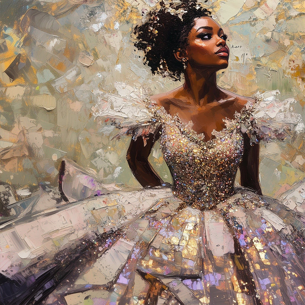 Diamond Painting - Full Round - Black Woman (40*40CM)