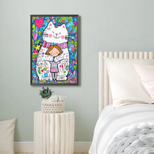 Load image into Gallery viewer, Diamond Painting - Full Round - White Cat Girl (40*60CM)