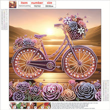 Load image into Gallery viewer, Diamond Painting - Partial Special Shaped - Flower Bicycle (30*30CM)