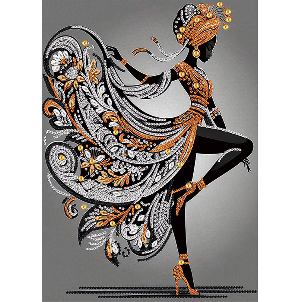 Diamond Painting - Partial Special Shaped - Black Girl (30*40CM)