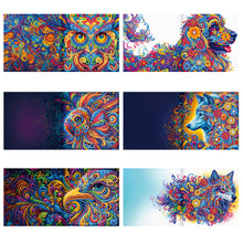 Load image into Gallery viewer, 6Pcs Animal Diamond Painting Greeting Card Set for Festivals and Celebrations