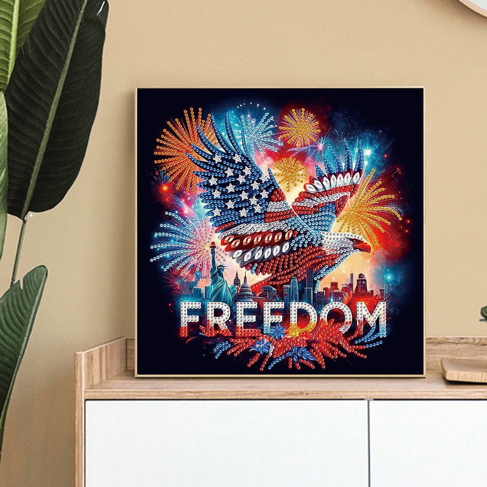 Diamond Painting - Partial Special Shaped - Independence Day Eagle (30*30CM)