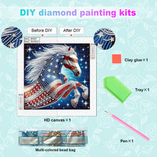 Load image into Gallery viewer, Diamond Painting - Partial Special Shaped - Independence Day Horse (30*30CM)