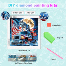 Load image into Gallery viewer, Diamond Painting - Partial Special Shaped - Independence Day Wolf (30*30CM)
