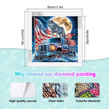 Load image into Gallery viewer, Diamond Painting - Partial Special Shaped - Independence Day Wolf (30*30CM)