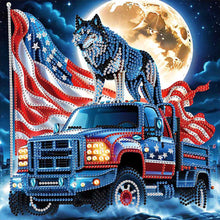 Load image into Gallery viewer, Diamond Painting - Partial Special Shaped - Independence Day Wolf (30*30CM)