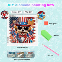 Load image into Gallery viewer, Diamond Painting - Partial Special Shaped - Independence Day Puppy (30*30CM)