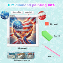 Load image into Gallery viewer, Diamond Painting - Partial Special Shaped - Independence Day Love (30*30CM)