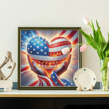 Load image into Gallery viewer, Diamond Painting - Partial Special Shaped - Independence Day Love (30*30CM)