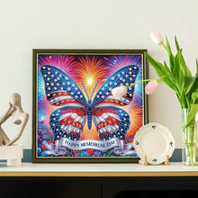 Load image into Gallery viewer, Diamond Painting - Partial Special Shaped - Independence Day Butterfly (30*30CM)