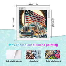 Load image into Gallery viewer, Diamond Painting - Partial Special Shaped - Independence Day Wolf (30*30CM)