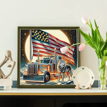 Load image into Gallery viewer, Diamond Painting - Partial Special Shaped - Independence Day Wolf (30*30CM)