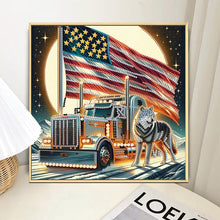 Load image into Gallery viewer, Diamond Painting - Partial Special Shaped - Independence Day Wolf (30*30CM)