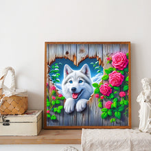 Load image into Gallery viewer, Diamond Painting - Full Round - Love Rose Husky (30*30CM)