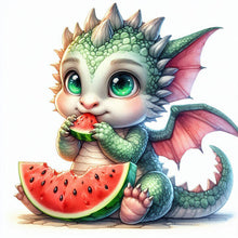 Load image into Gallery viewer, Diamond Painting - Full Square - Melon Eating Dragon (30*30CM)