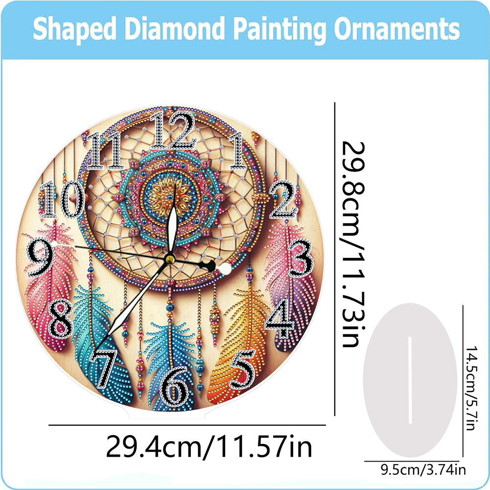 Acrylic Special Shape Dream Catcher 5D Diamond Painting Clock Art Craft
