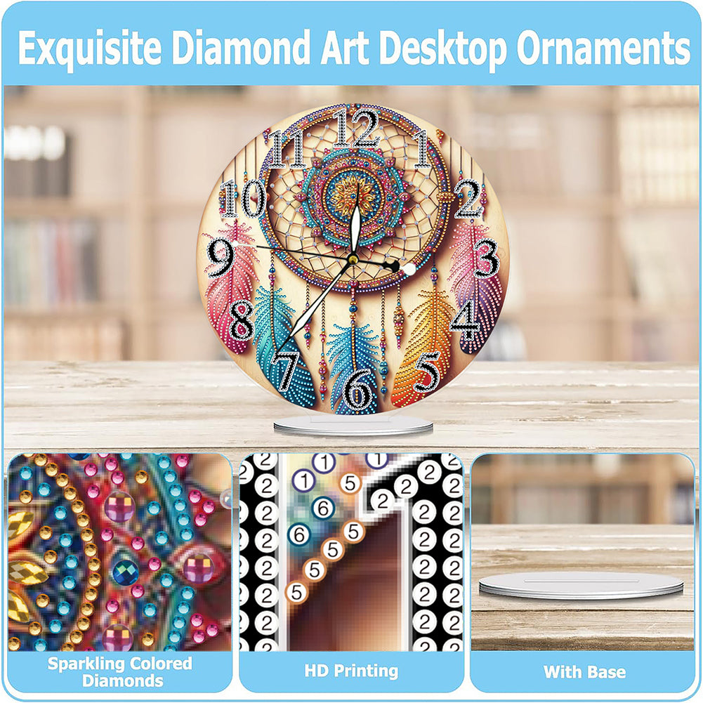 Acrylic Special Shape Dream Catcher 5D Diamond Painting Clock Art Craft