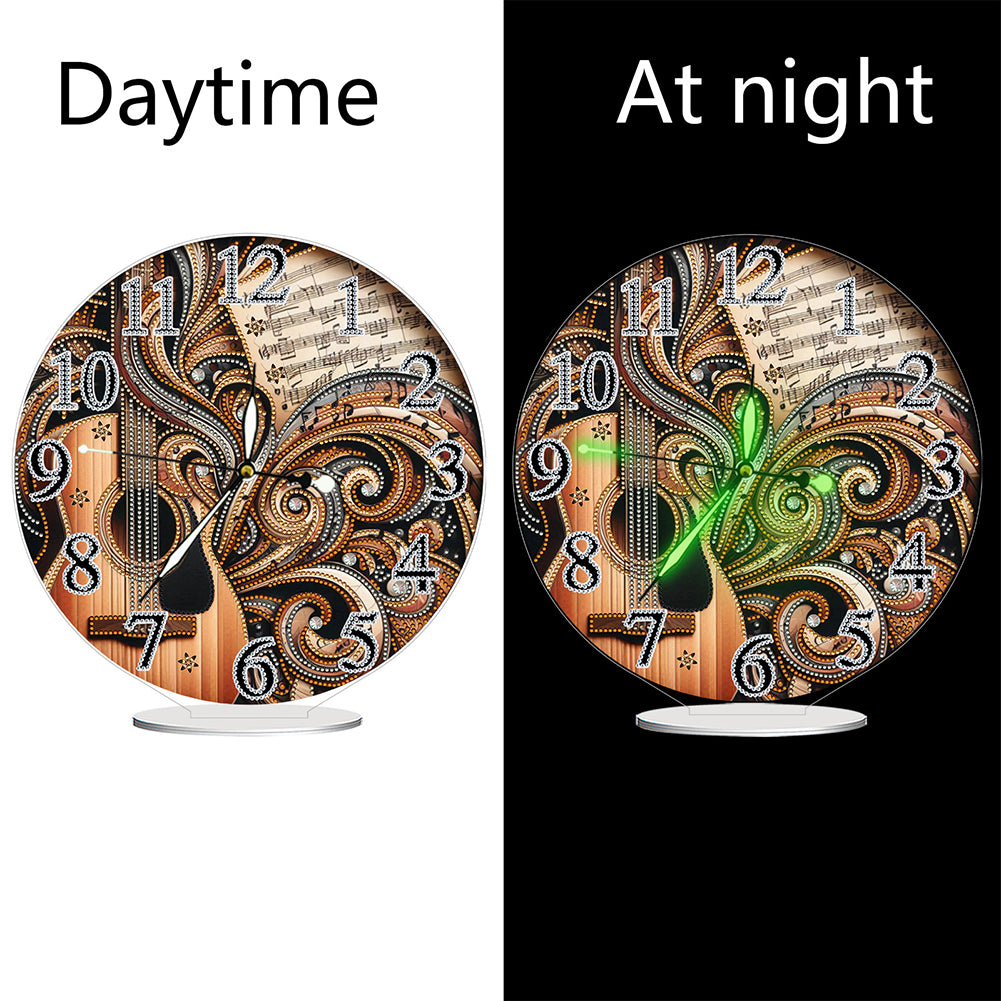 Acrylic Special Shape Piano Sheet Music 5D Diamond Painting Clock Art Craft