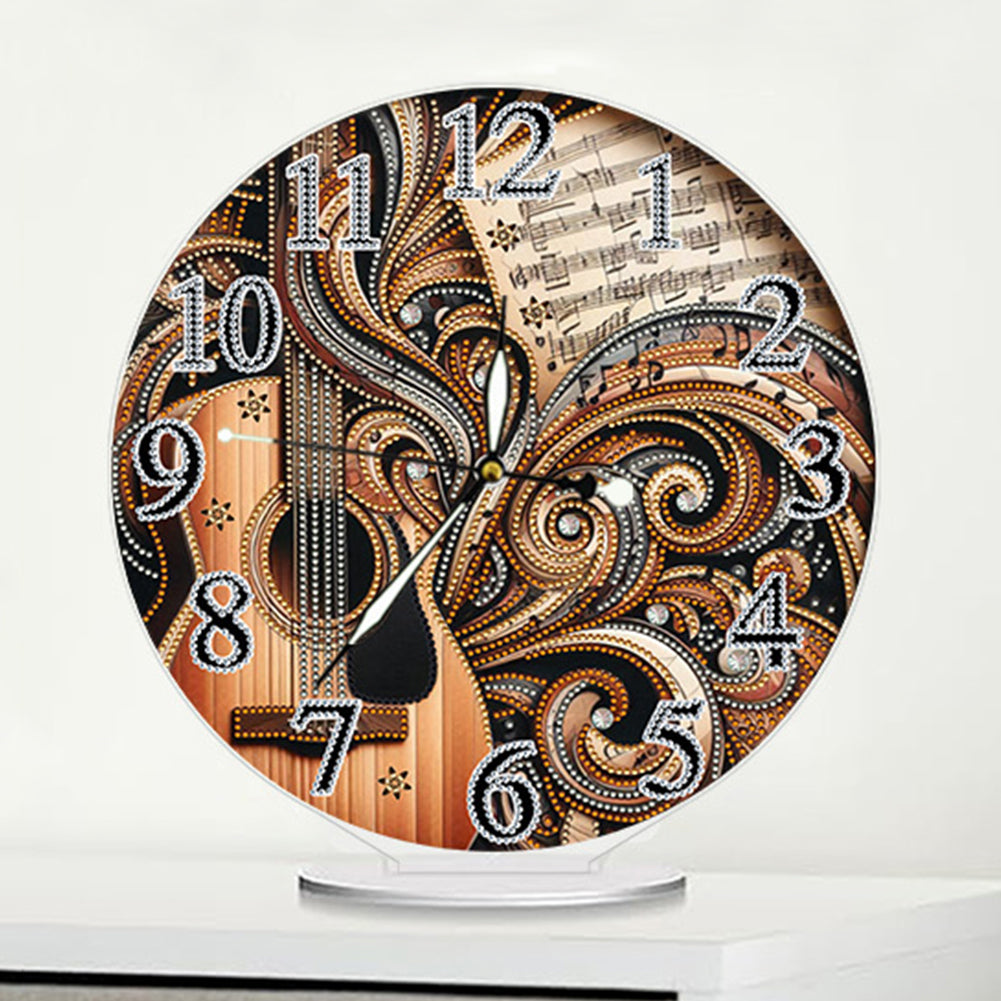 Acrylic Special Shape Piano Sheet Music 5D Diamond Painting Clock Art Craft