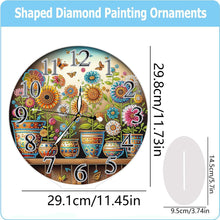 Load image into Gallery viewer, Acrylic Special Shape Garden Potted Plant 5D Diamond Painting Clock Art Craft