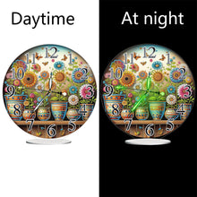 Load image into Gallery viewer, Acrylic Special Shape Garden Potted Plant 5D Diamond Painting Clock Art Craft