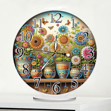 Load image into Gallery viewer, Acrylic Special Shape Garden Potted Plant 5D Diamond Painting Clock Art Craft