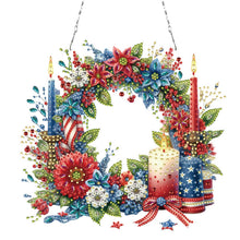 Load image into Gallery viewer, Independence Day Wreath Candles DIY Diamond Painting Art Pendant for Art Crafts