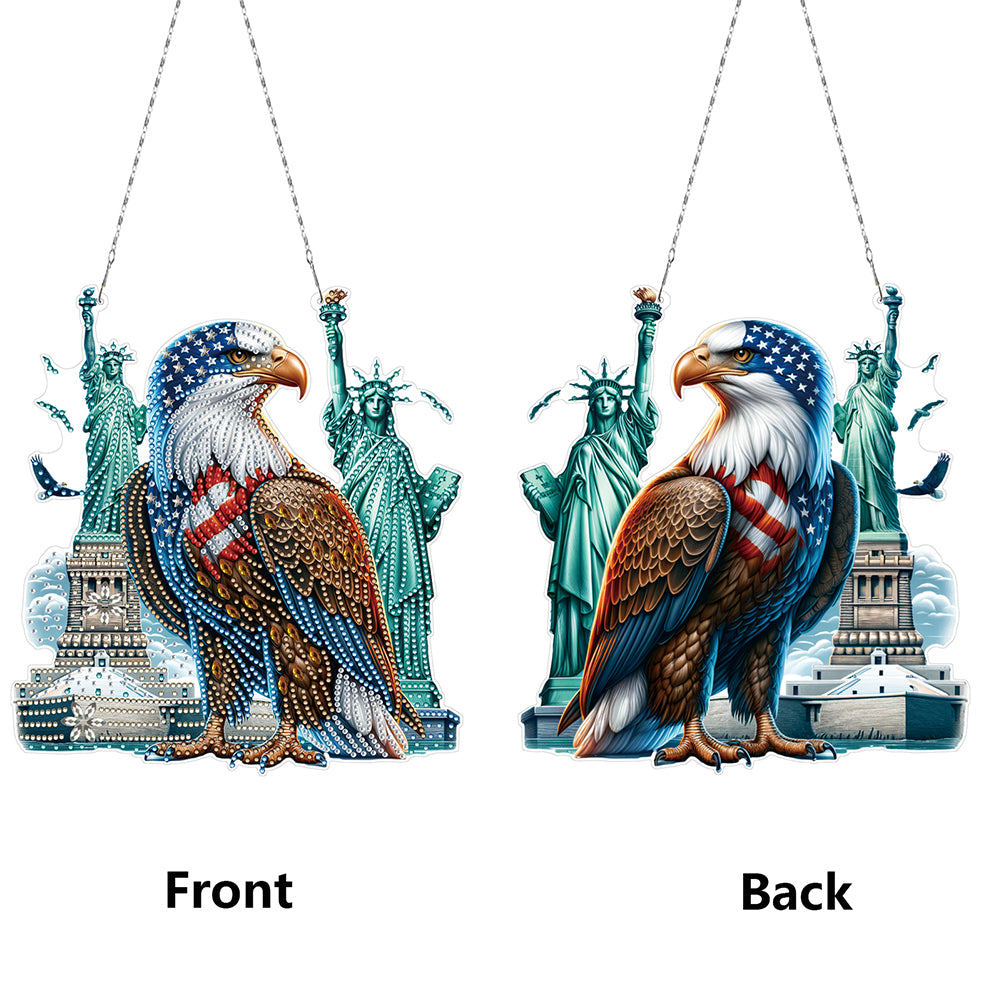 Independence Day Eagle DIY Diamond Painting Art Pendant Kit for Art Crafts