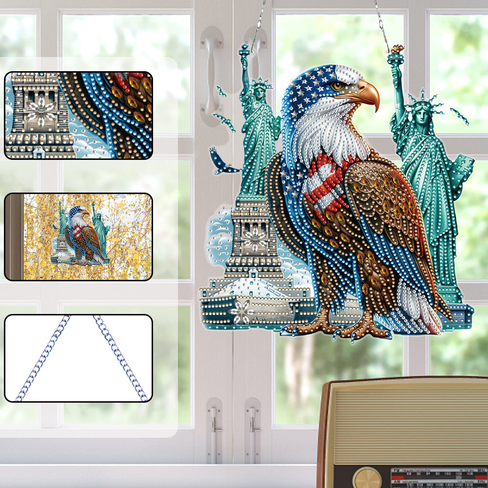Independence Day Eagle DIY Diamond Painting Art Pendant Kit for Art Crafts