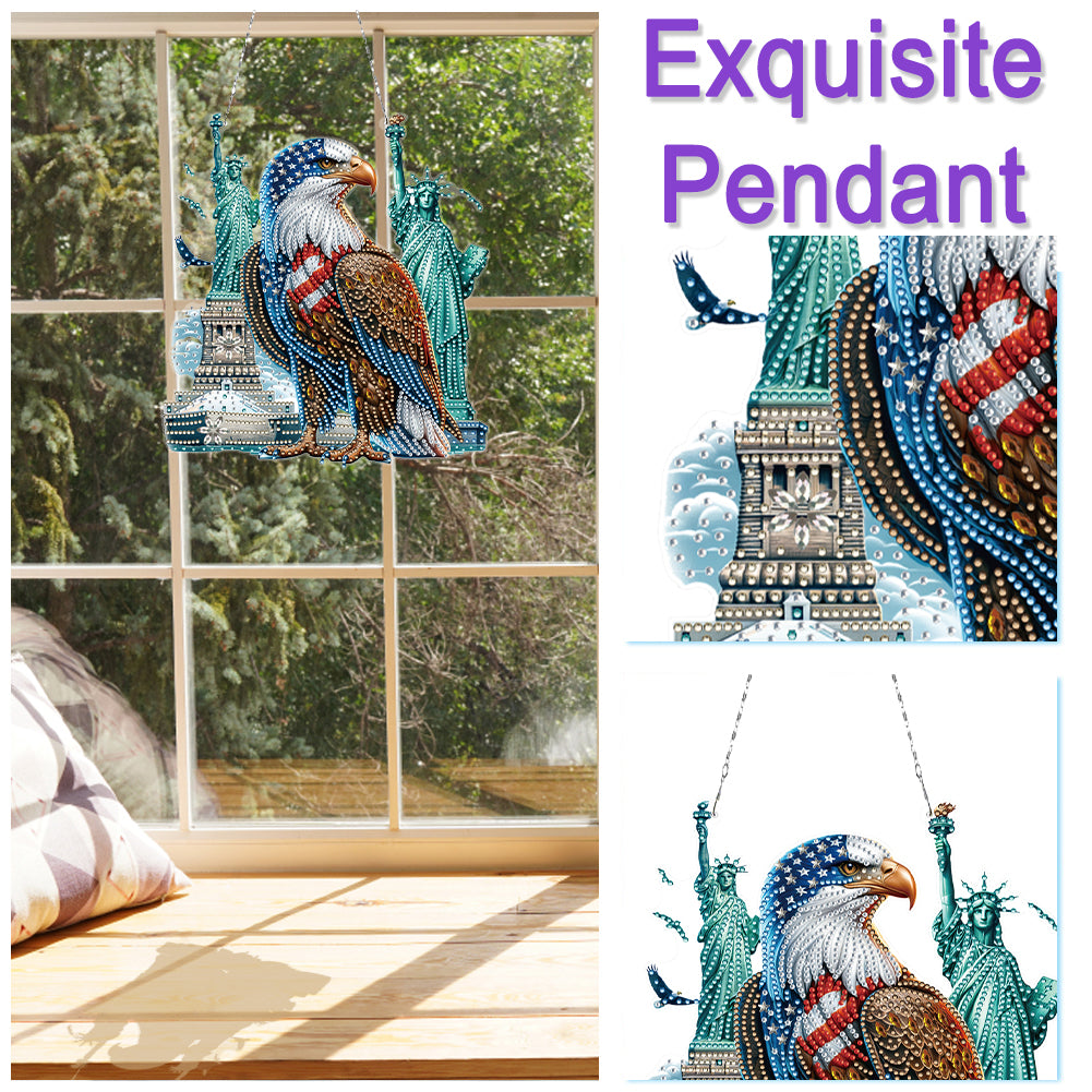 Independence Day Eagle DIY Diamond Painting Art Pendant Kit for Art Crafts