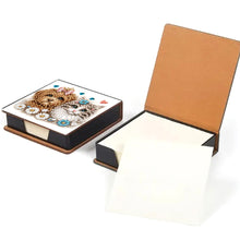 Load image into Gallery viewer, Leather Dog Cat Diamond Painting Notecard Box Rhinestones Post It Dispenser
