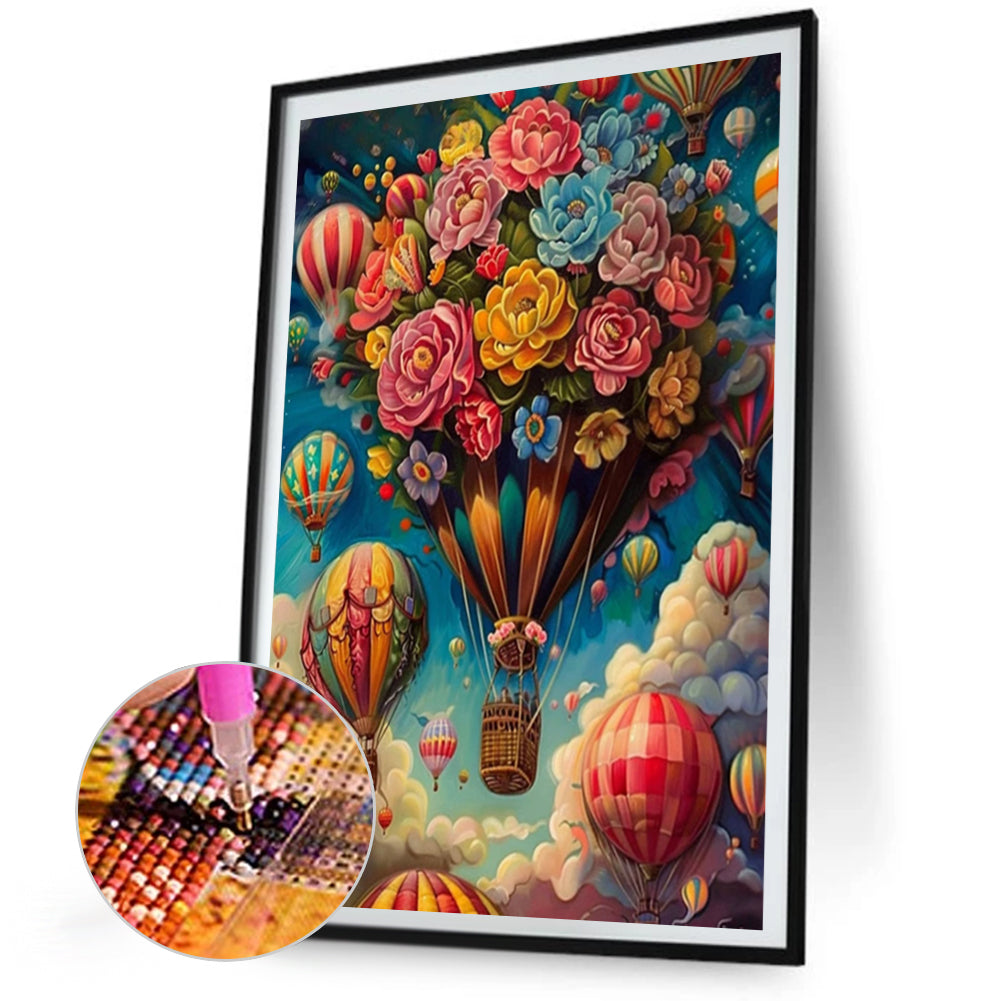 AB Diamond Painting - Full Round - Flower Balloon In The Sky (40*60CM)