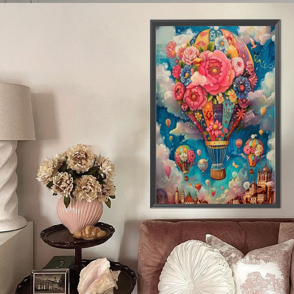 AB Diamond Painting - Full Round - Flower Balloon In The Sky (40*60CM)