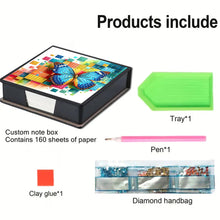 Load image into Gallery viewer, Cross Leather Diamond Art Note Box with 160 Sheets of Paper for Adults Beginners