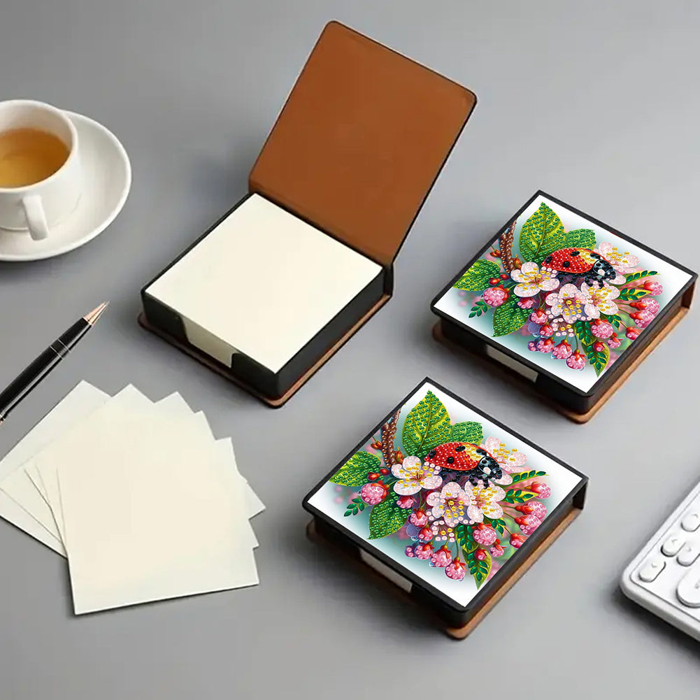 Cross Leather Diamond Art Note Box with 160 Sheets of Paper for Adults Beginners