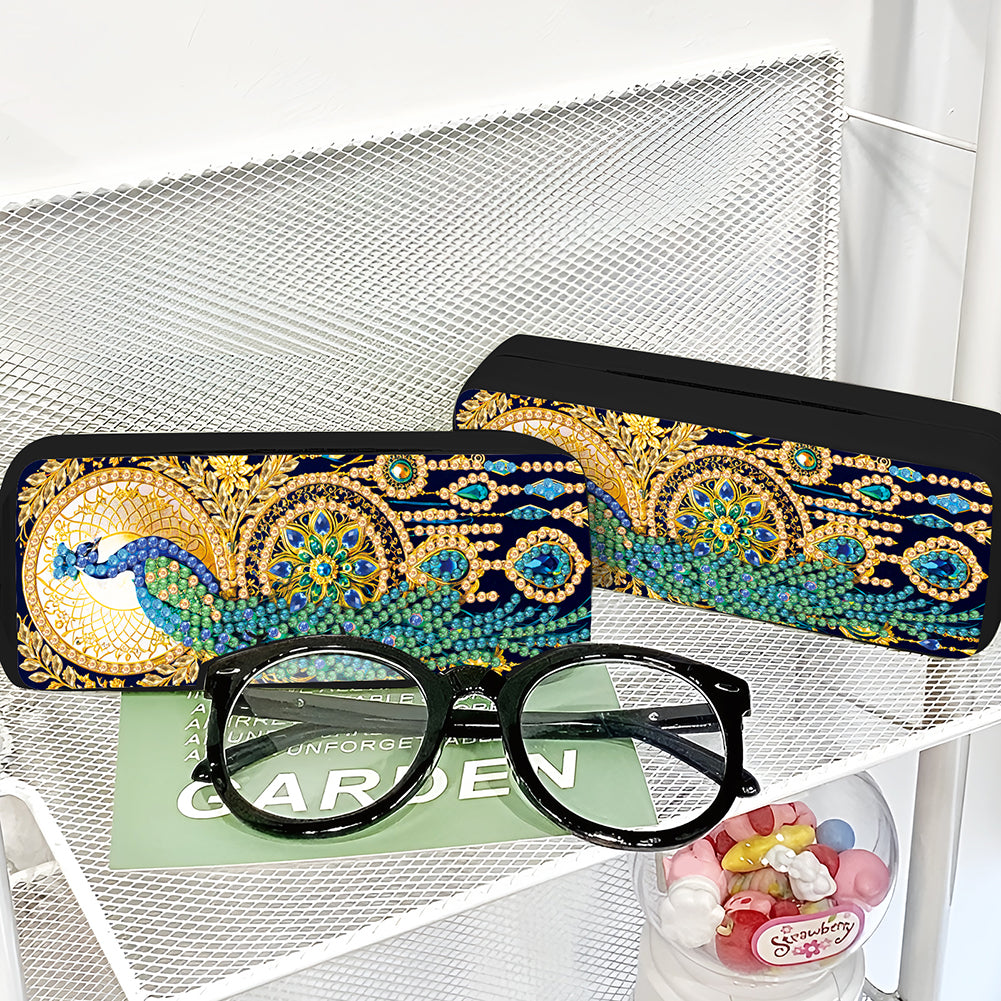 Feather Diamond Painting Eyeglasses Case Glasses Storage Case for Friends Gift