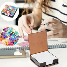 Load image into Gallery viewer, Butterfly Leather Diamond Art Note Box with 160 Sheets of Paper for Beginners