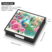 Load image into Gallery viewer, Peacock Leather Diamond Art Note Box with 160 Sheets of Paper for Beginners