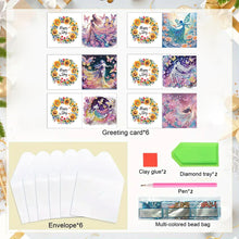 Load image into Gallery viewer, 6pcs Diamond Painting Greeting Cards DIY Diamond Art Cards for Adults (Girl A)