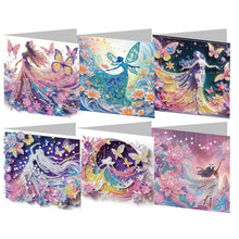 Load image into Gallery viewer, 6pcs Diamond Painting Greeting Cards DIY Diamond Art Cards for Adults (Girl A)
