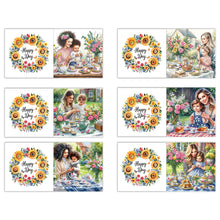 Load image into Gallery viewer, 6pcs Diamond Painting Greeting Cards DIY Diamond Art Cards for Adults (Mother)