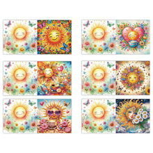 Load image into Gallery viewer, 6pcs Diamond Painting Greeting Cards DIY Diamond Art Cards for Adults (Sun)