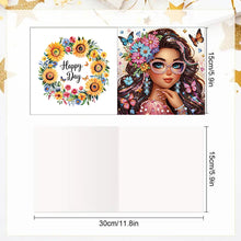 Load image into Gallery viewer, 6pcs Diamond Painting Greeting Cards DIY Diamond Art Cards for Adults (Girl B)