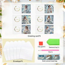 Load image into Gallery viewer, 6pcs Diamond Painting Greeting Cards DIY Diamond Art Cards (Wedding Dress)