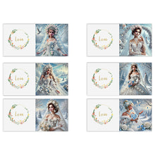 Load image into Gallery viewer, 6pcs Diamond Painting Greeting Cards DIY Diamond Art Cards (Wedding Dress)