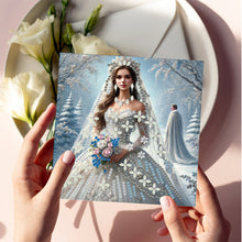 Load image into Gallery viewer, 6pcs Diamond Painting Greeting Cards DIY Diamond Art Cards (Wedding Dress)