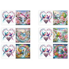 Load image into Gallery viewer, 6pcs Diamond Painting Greeting Cards DIY Diamond Art Cards for Adults (Bird)