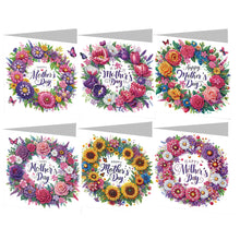 Load image into Gallery viewer, 6pcs Diamond Painting Greeting Cards DIY Diamond Art Cards for Adults (Wreath)
